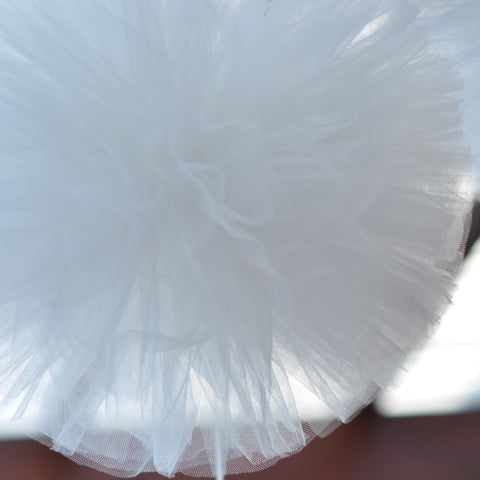 White Tulle Pom Poms |  wedding decor Tulle balls - birthday party decorations  - baby shower  decor gift
