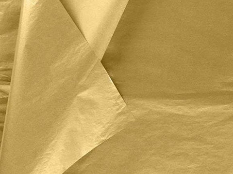 10 Luxury Metallic Gold Tissue Paper Sheets | Gift Wrap Paper in Metallic Gold, Size 50 x 70cm (19