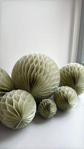 Dusty green paper honeycomb ball party decorations sage green wedding birthday party  bridal shower Baby shower office eco friendly decor