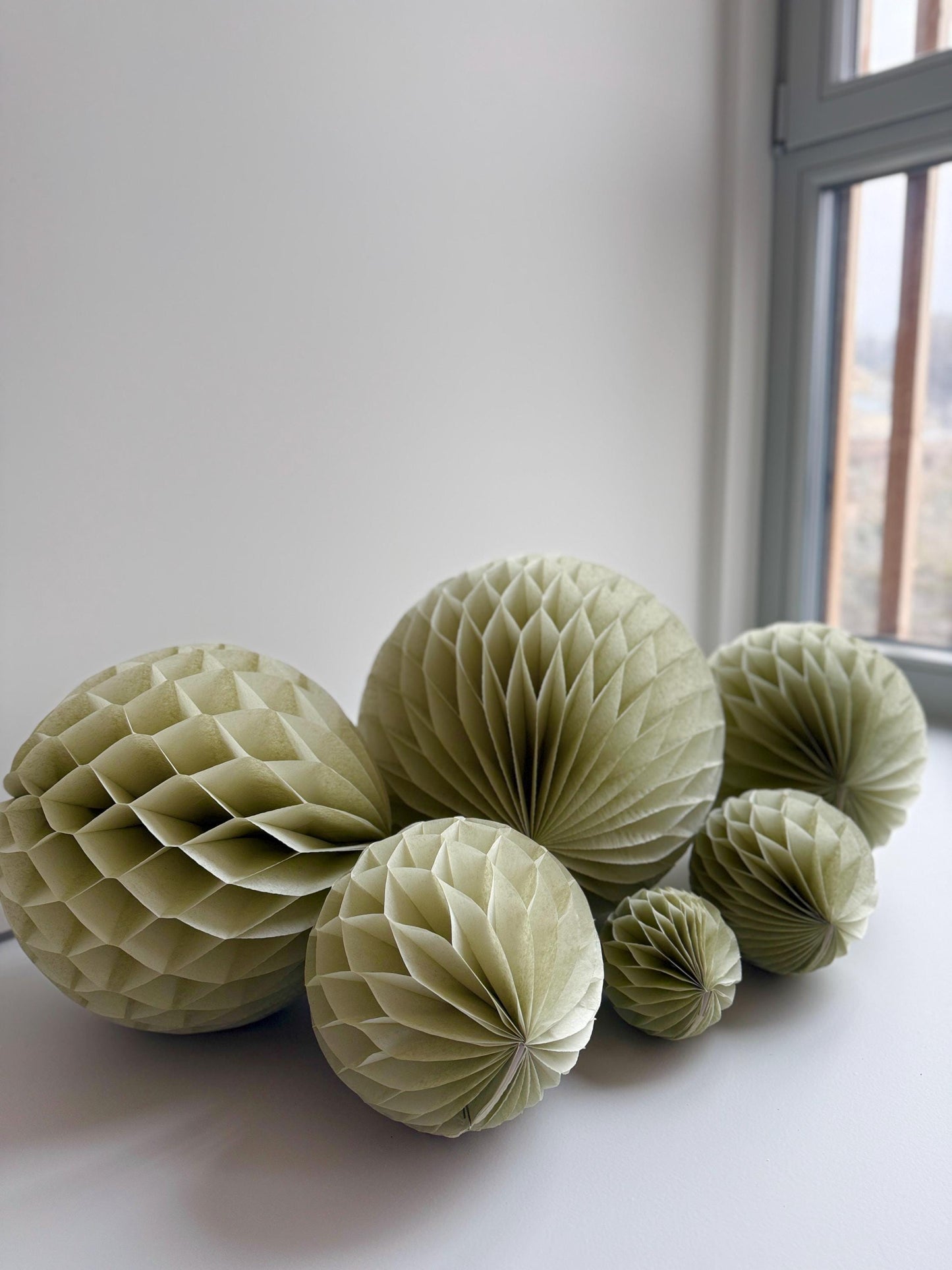Dusty green paper honeycomb ball party decorations sage green wedding birthday party  bridal shower Baby shower office eco friendly decor