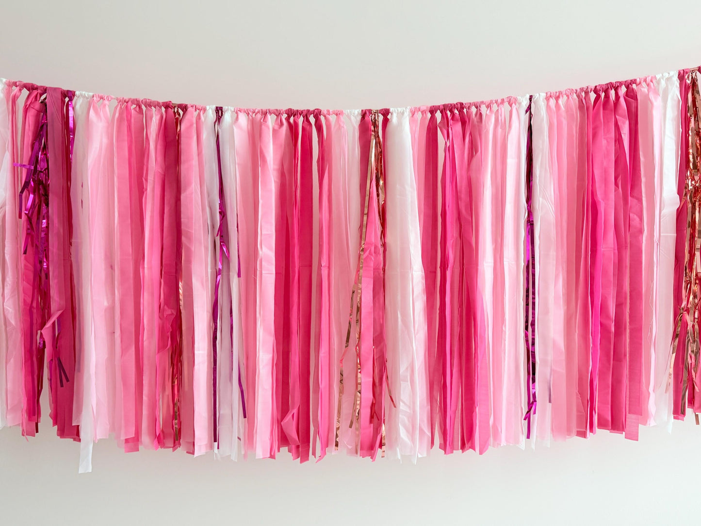 Pinks and shimmery silver Fringe Tassel Garland – Reusable Party Decor for Birthdays, Baby Showers, Weddings & Bachelorette Parties