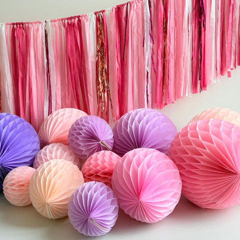 Light pink, baby pink, blush, lilac and lavender  honeycomb balls set  | paper decorations | wedding decor | Honeycomb arch