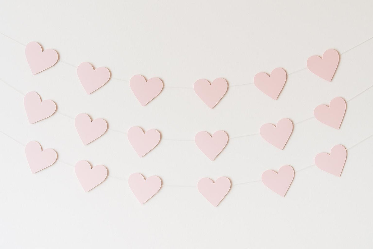 Heart Paper Garland: 2m Stitched Hanging Decoration