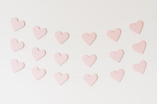 Heart Paper Garland: 2m Stitched Hanging Decoration