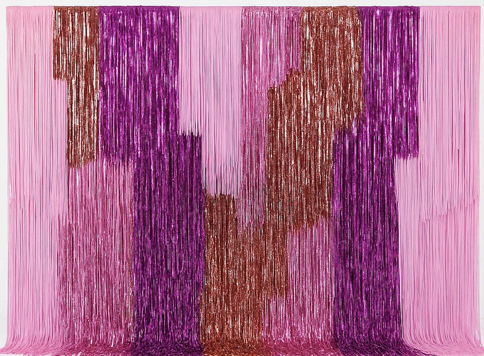 Pink Mylar Fringe Backdrop: Rainbow Party Photo Wall