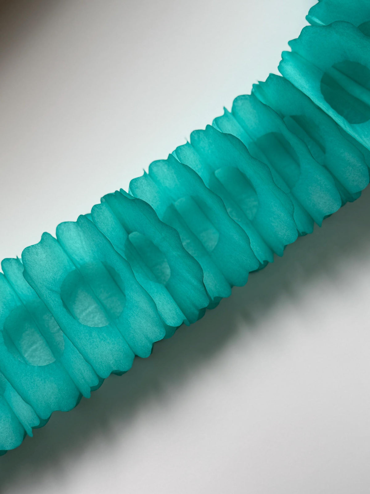 Caribbean Blue Paper Garland – Handmade Tissue Decoration, Baby Shower Decor, Wedding