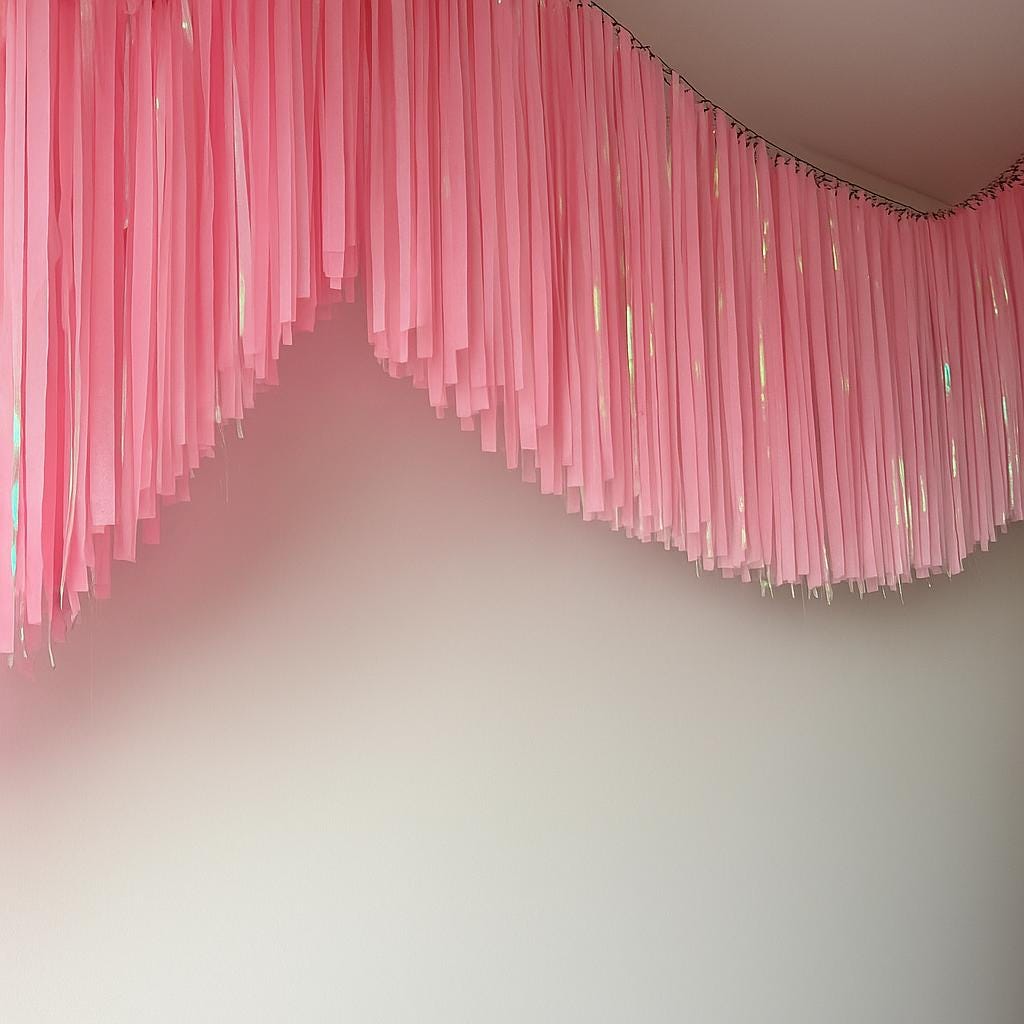 Iridescent Fringe Garland Backdrop – Handmade Party Streamers for Birthday, Baby Shower, Wedding Decor