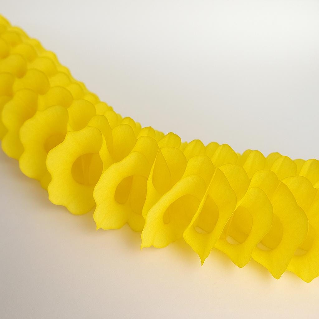 Yellow Tissue Paper Honeycomb Garland: Party Photo Backdrop (11.8 ft)