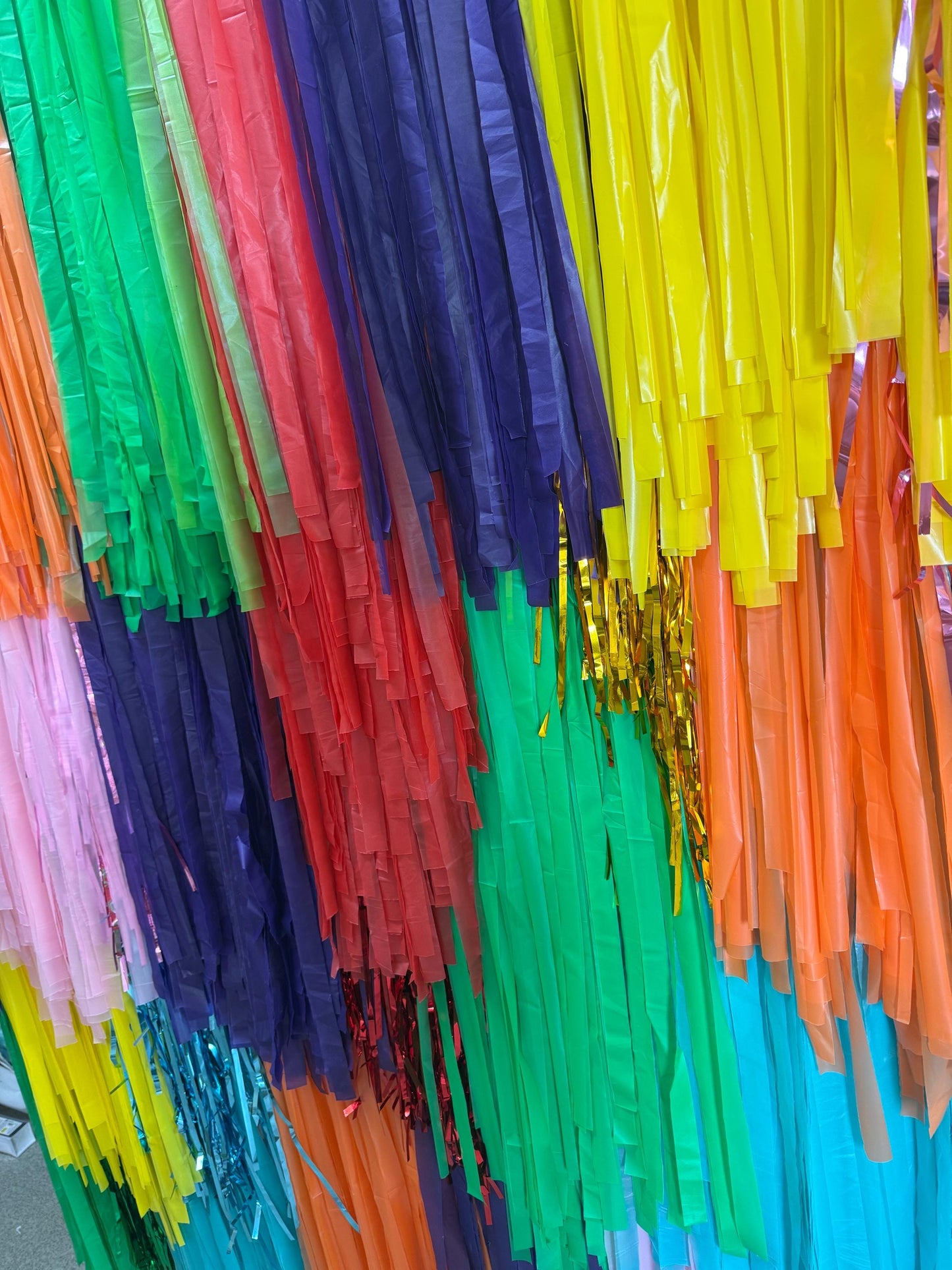 Handmade Candy Color Fringe Backdrop: Party Photo Booth Decor