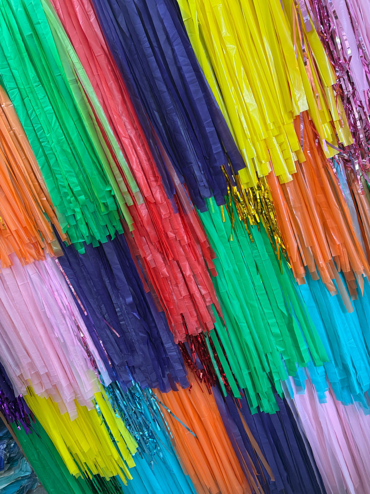 Handmade Candy Color Fringe Backdrop: Party Photo Booth Decor