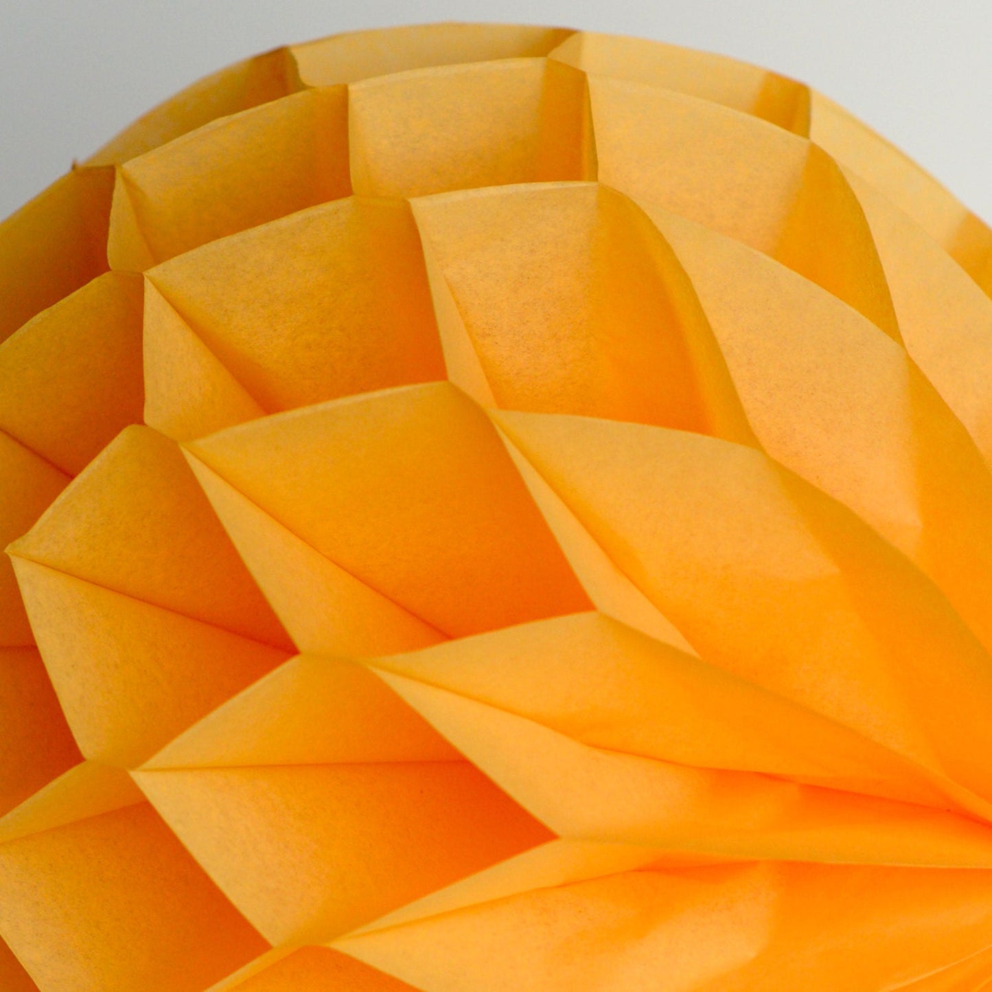 Goldenrod paper honeycomb ball party decorations - various sizes - light orange vibrant  fall wedding, baby shower, bridal shower decor