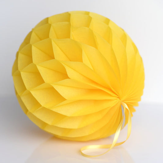 Buttercup paper honeycomb ball | Dark yellow - Birthday party decor | Tropical party decor