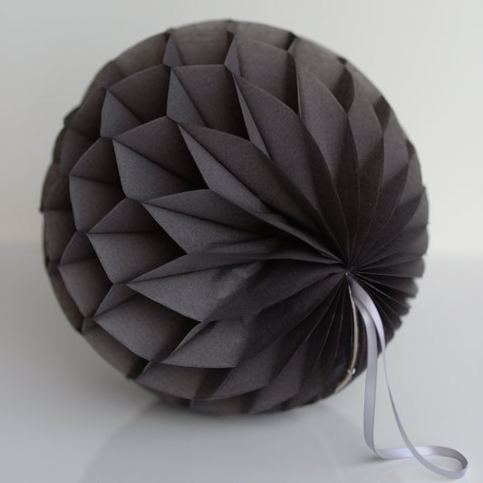 Dark Grey Paper Honeycomb Ball