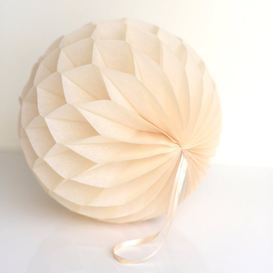 Beige paper honeycomb ball | Wedding decor | Paper pom poms | Wedding isle decor | Nursery decor