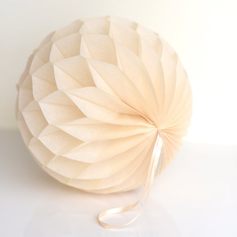 Beige paper honeycomb ball | Wedding decor | Paper pom poms | Wedding isle decor | Nursery decor