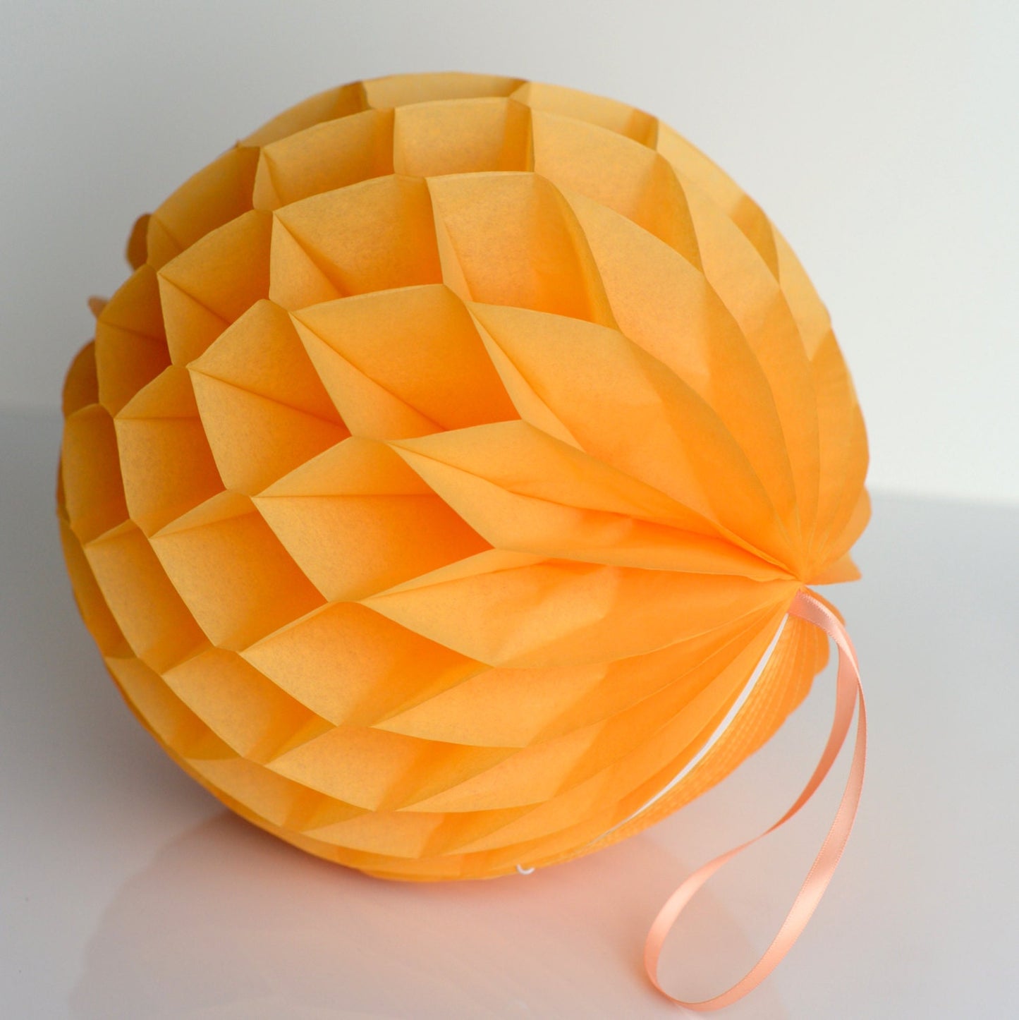 Goldenrod paper honeycomb ball party decorations - various sizes - light orange vibrant  fall wedding, baby shower, bridal shower decor
