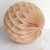 Tan paper honeycomb ball party decoration VARIOUS SIZES Rustic wedding birthday party neutral baby shower bridal shower eco friendly decor