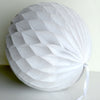 White  paper honeycomb ball with shimmer diamonds - party decorations sparkling silver speckles - wedding Christmas birthday party decor