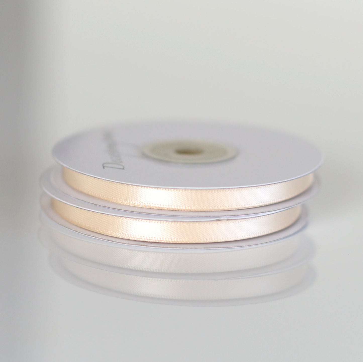 Beige double sided satin ribbon roll