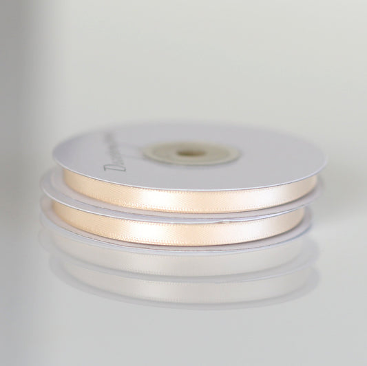 Beige double sided satin ribbon roll