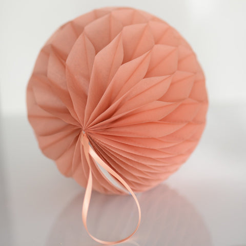 Terracotta Paper Honeycomb Ball - Rustic Boho Party Decoration, Earthy Tones for Weddings, Birthdays, Bridal Showers, Fall Baby Showers