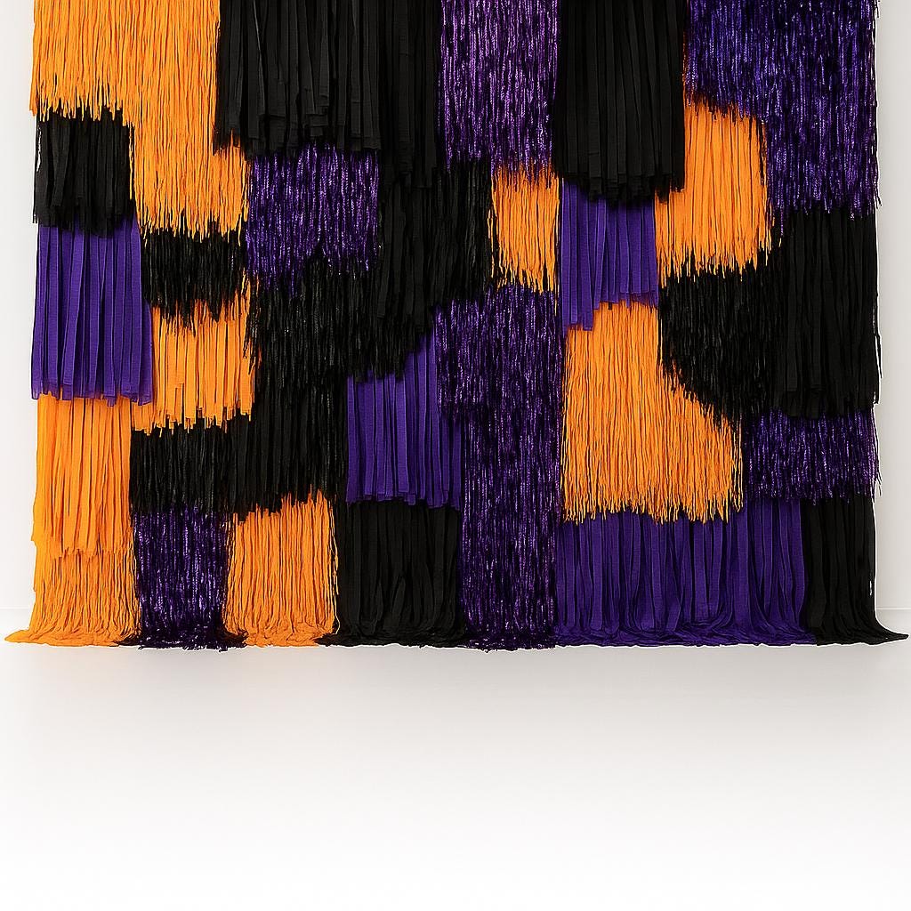 Handmade Halloween Fringe photo Wall – Purple, Orange, Black Backdrop - halloween decor