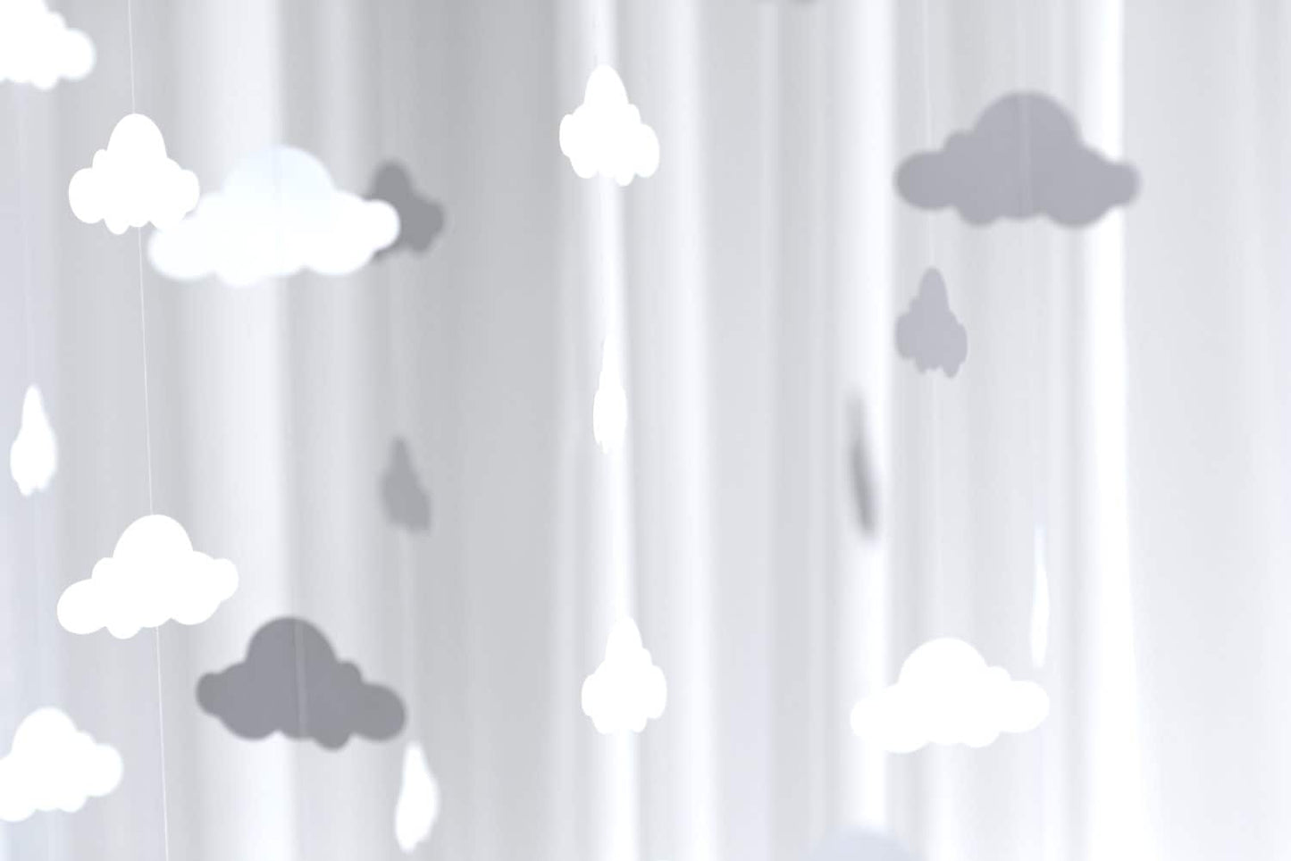 Cloud shaped paper garland 2meters Baby Shower Decorations Nursery Hanging Accessories  1st Birthday Party high chair decorations kids room