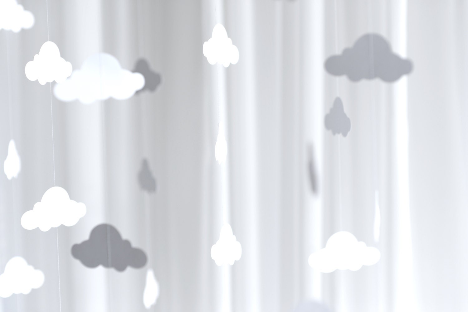Stitched Paper Garland: Cloud, Star, Heart Nursery Decor