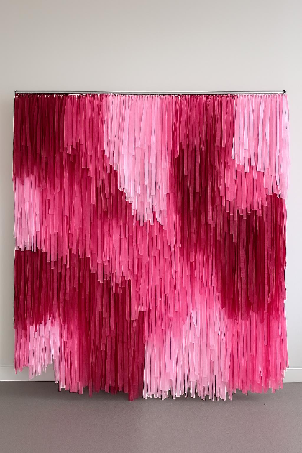 Pink and burgundy Fringe Backdrop: Party Photo Wall