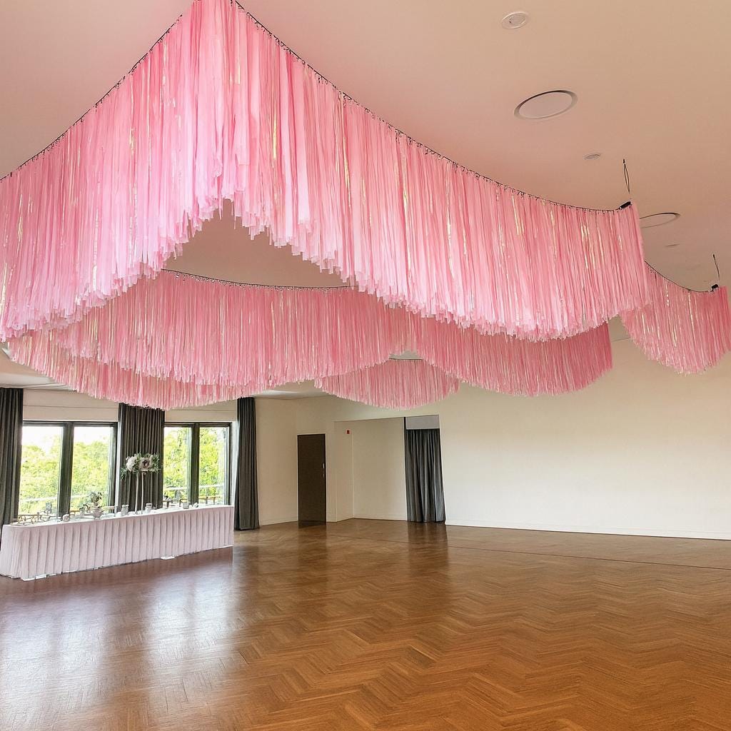 Iridescent Fringe Garland Backdrop – Handmade Party Streamers for Birthday, Baby Shower, Wedding Decor