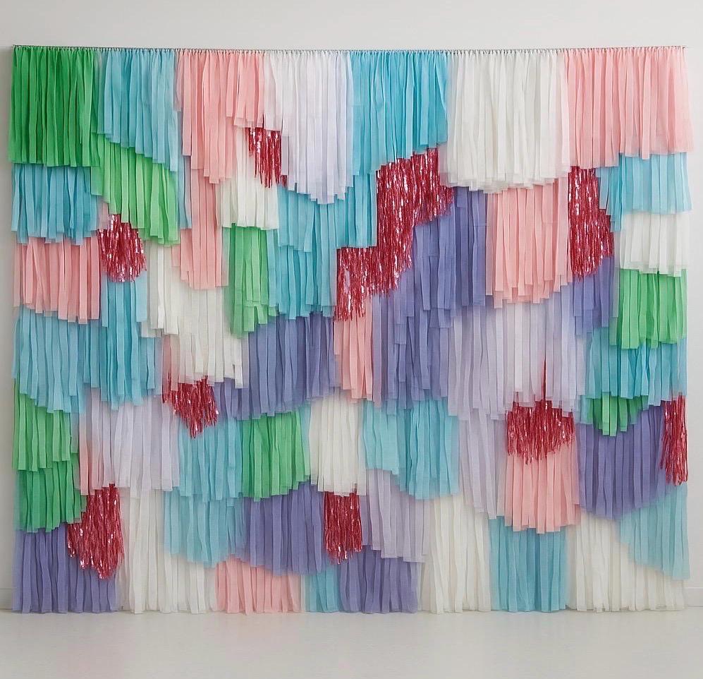 Pastel Fringe Backdrop – Ready to Hang Party Decor, Baby Shower, Wedding