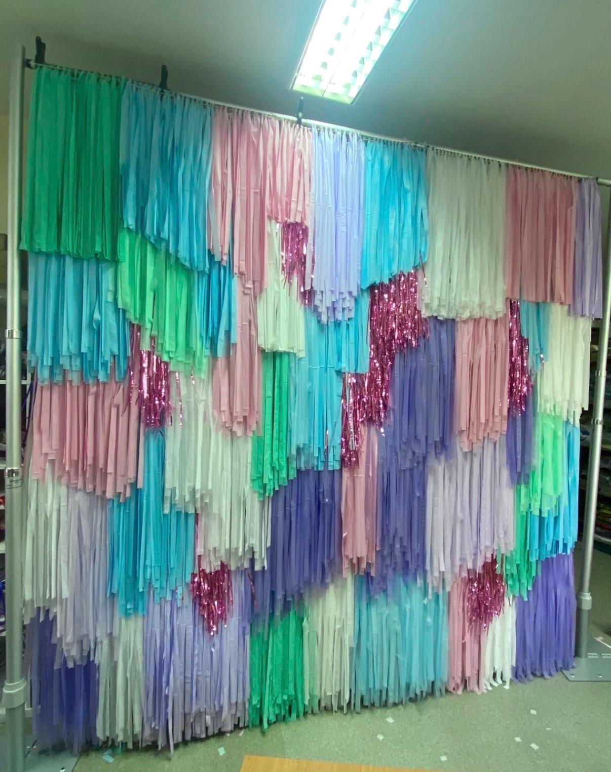 Pastel Fringe Backdrop – Ready to Hang Party Decor, Baby Shower, Wedding