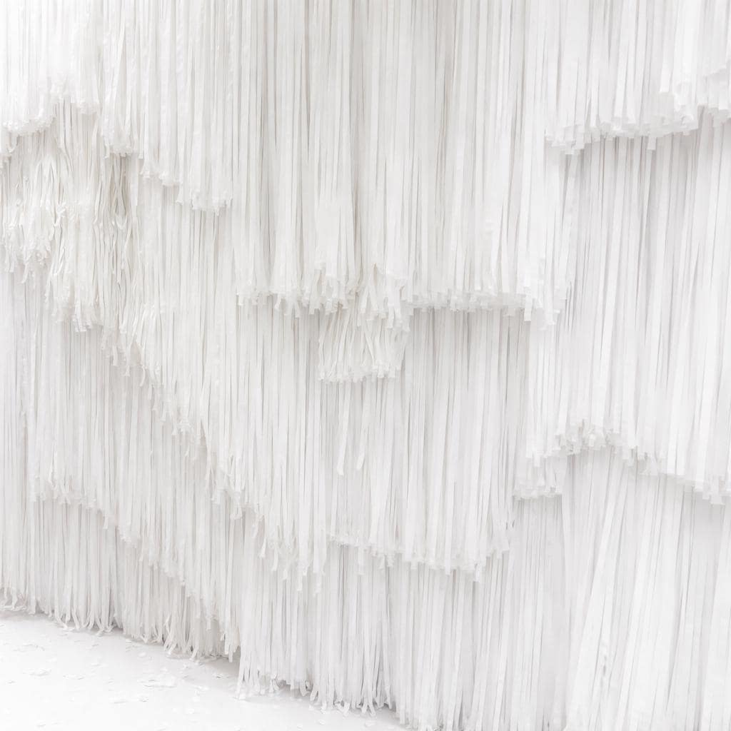 White Fringe Streamer Wall Backdrop | Reusable Wedding Birthday Party Photo Booth Decor | Bachelorette Baby Shower Backdrop