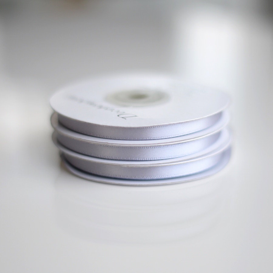 Silver double sided satin ribbon roll