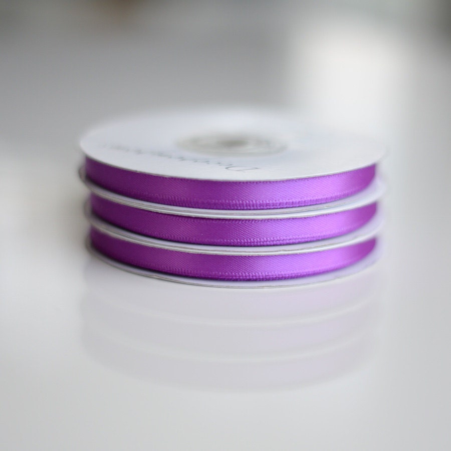 Plum double sided  satin ribbon 12mm /6mm high quality beautiful ribbon purple craft gift wrap ribbon retail bows