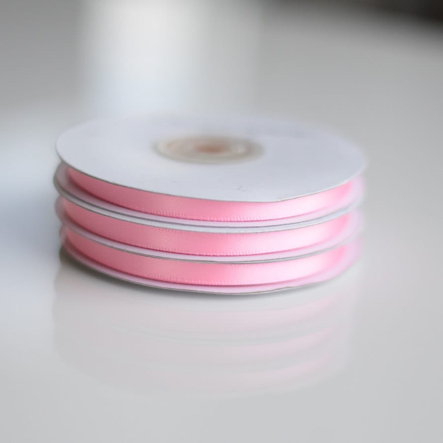 Baby pink double sided satin ribbon roll