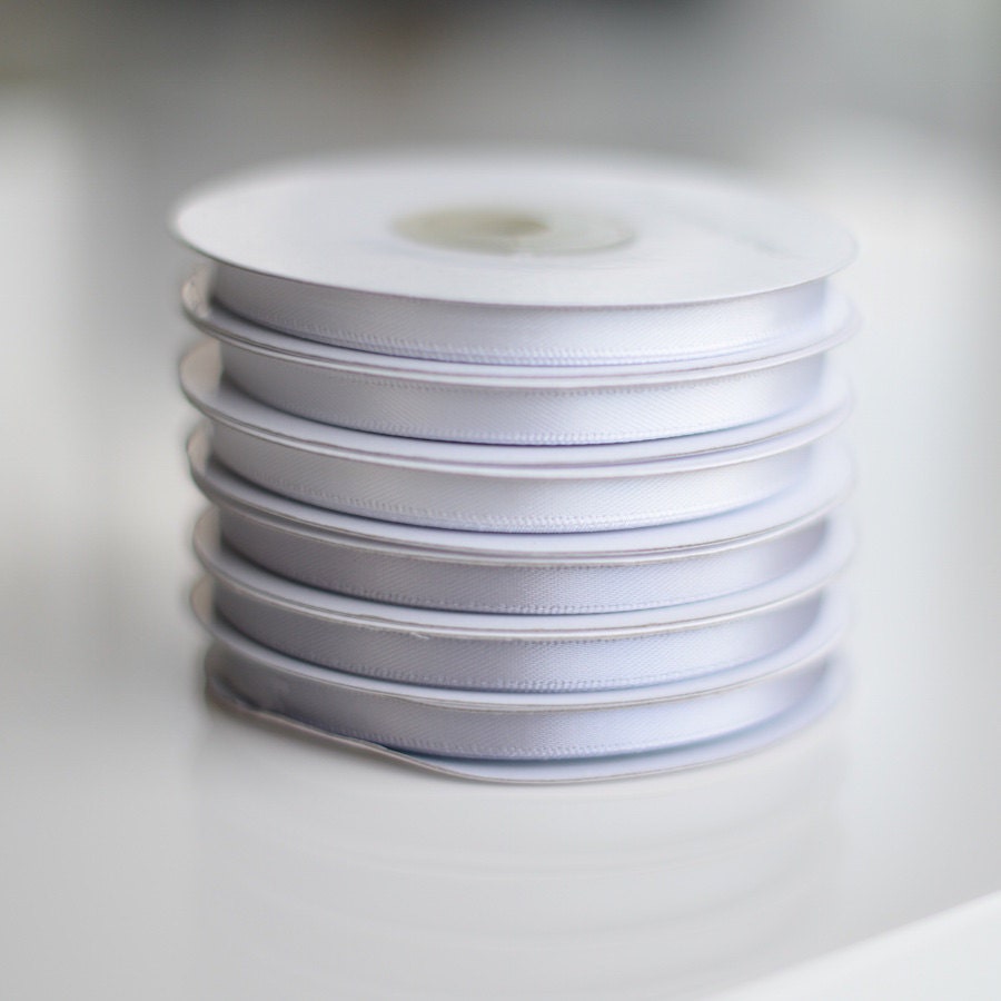 Silver double sided satin ribbon roll