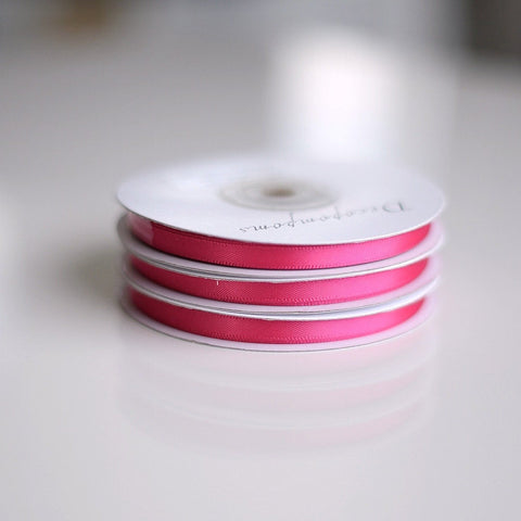 Pink satin ribbon | Hot Pink gift wrap tape | Pink silk ribbon