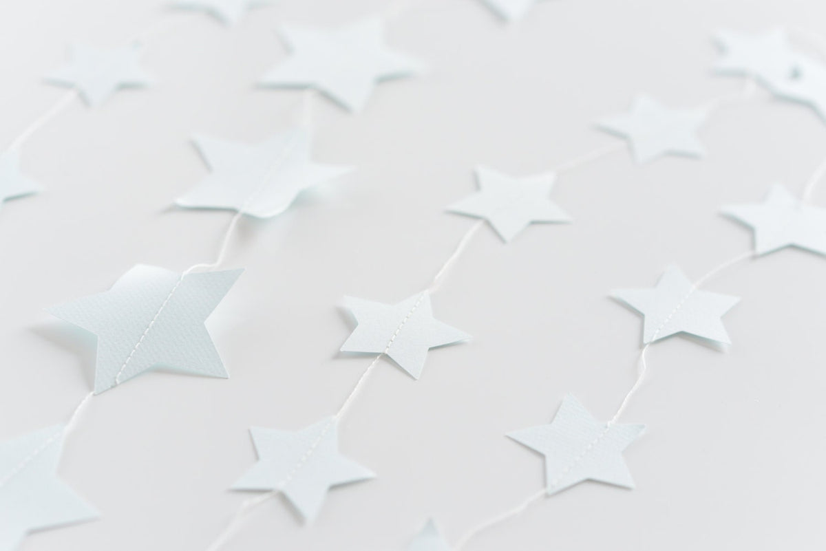 Stitched Paper Garland: Cloud, Star, Heart Nursery Decor