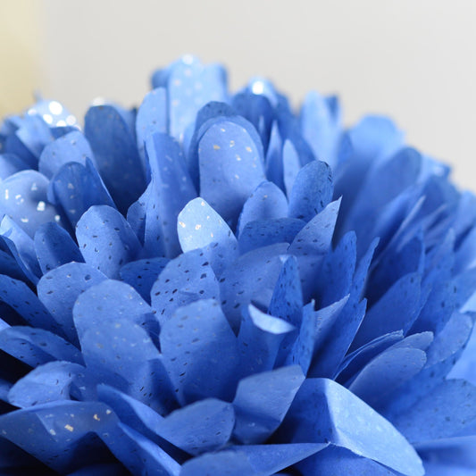 Sparkling royal blue tissue paper pom pom  party decorations Sparkling diamond drops pom pom Wedding birthday party bridal shower decor
