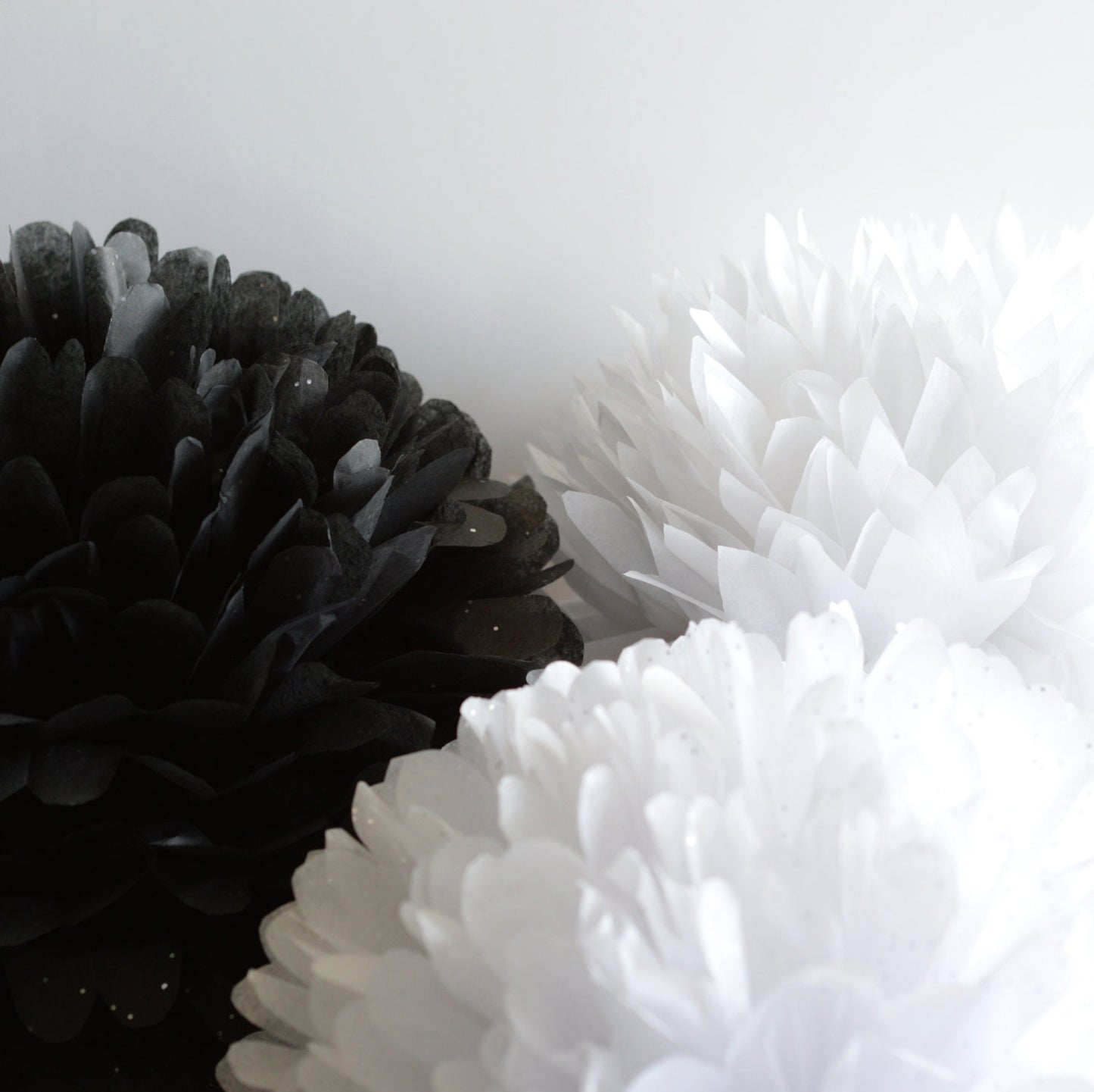Pearl White Paper Pom Poms - Tissue Paper Flowers for Wedding Aisle, Party Decor, and Bridal Shower Decorations
