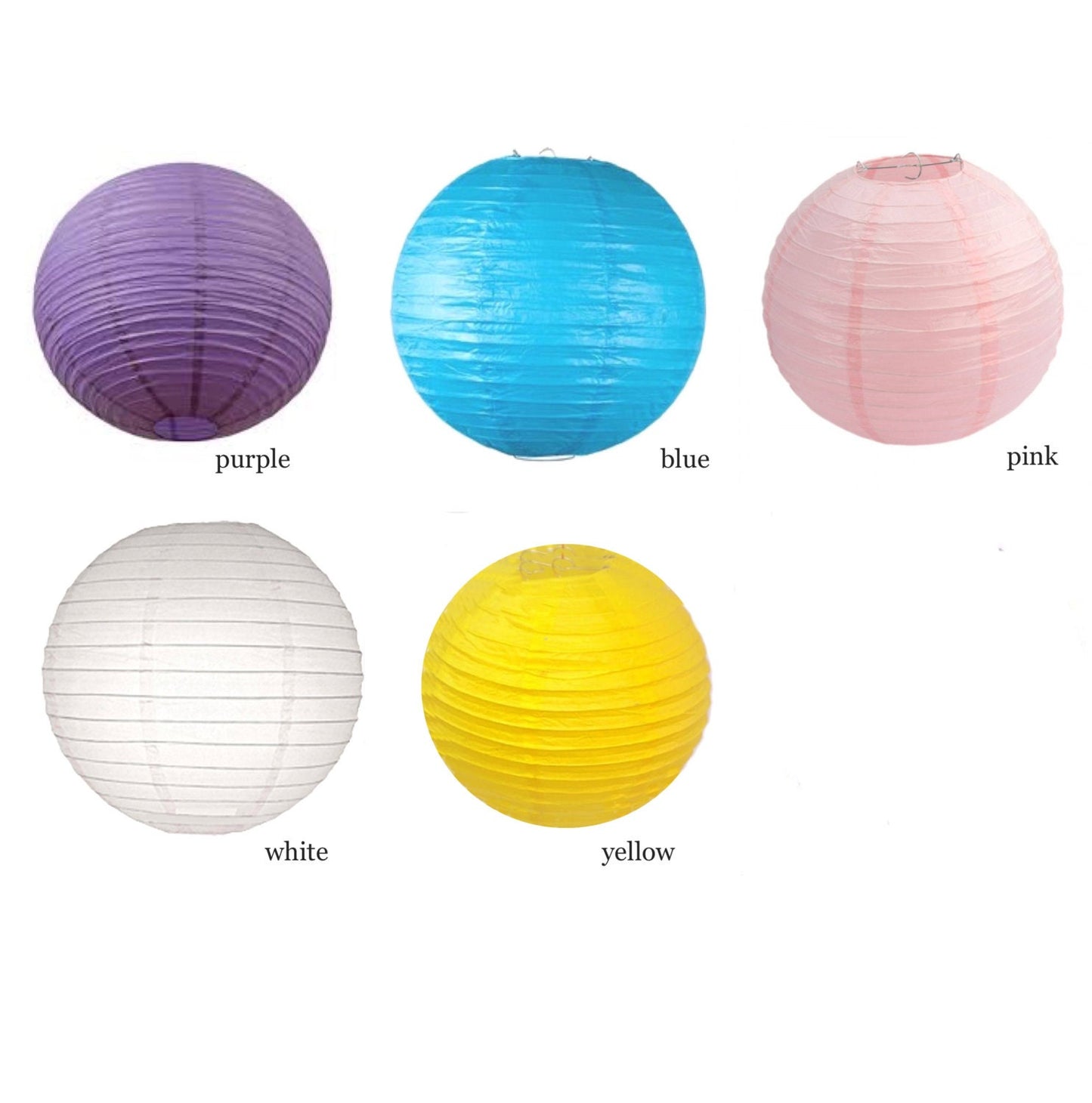 Paper pom poms Party decoration set of 6  and Paper lantern in custom colours- wedding, birthday party, baby shower, bridal shower decor