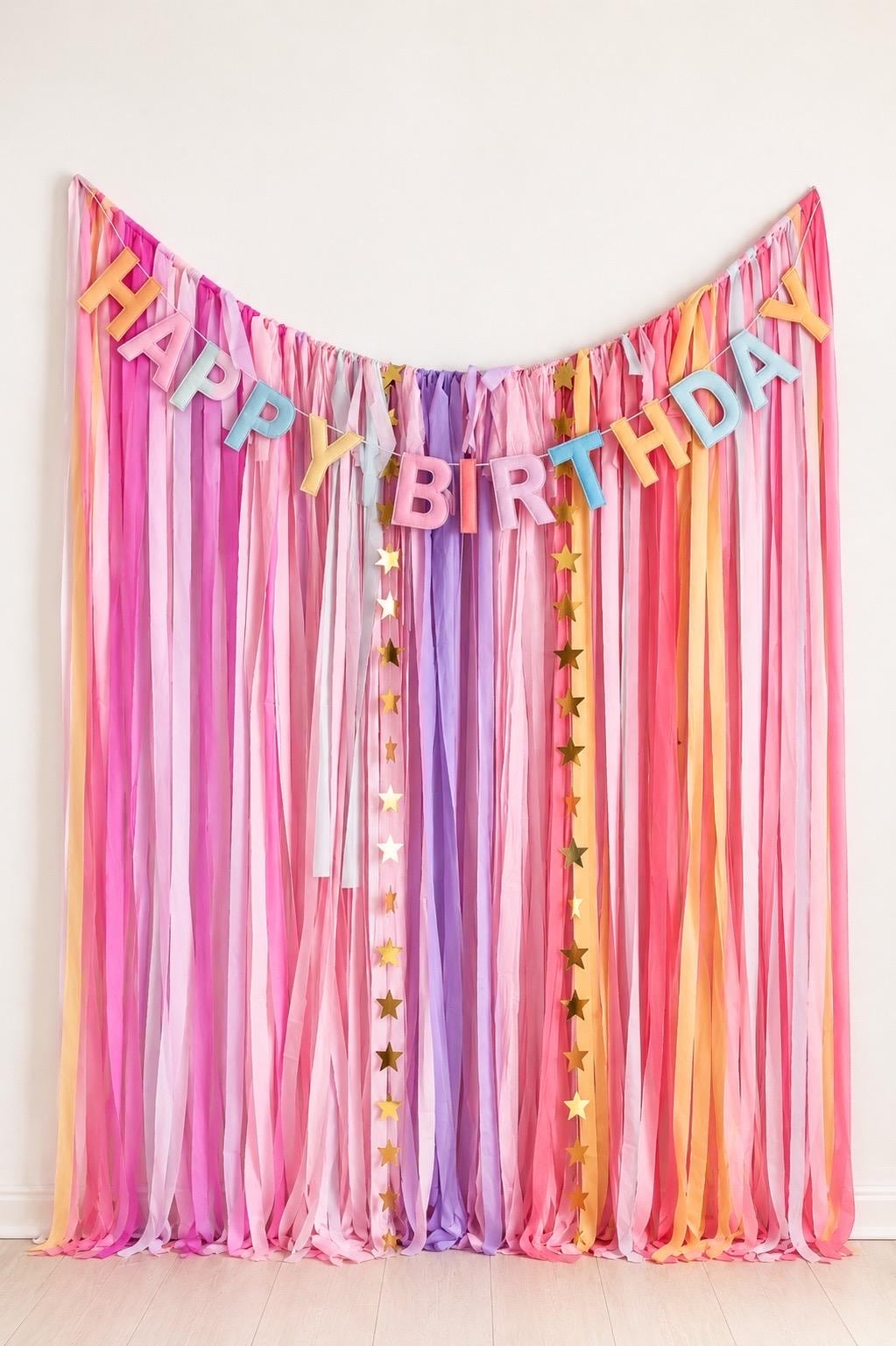 Streamer Backdrop, Fringe Backdrop, Birthday Party Decorations, Photo Backdrop, Bachelorette Party, Pink and Orange, Disco Party Decor