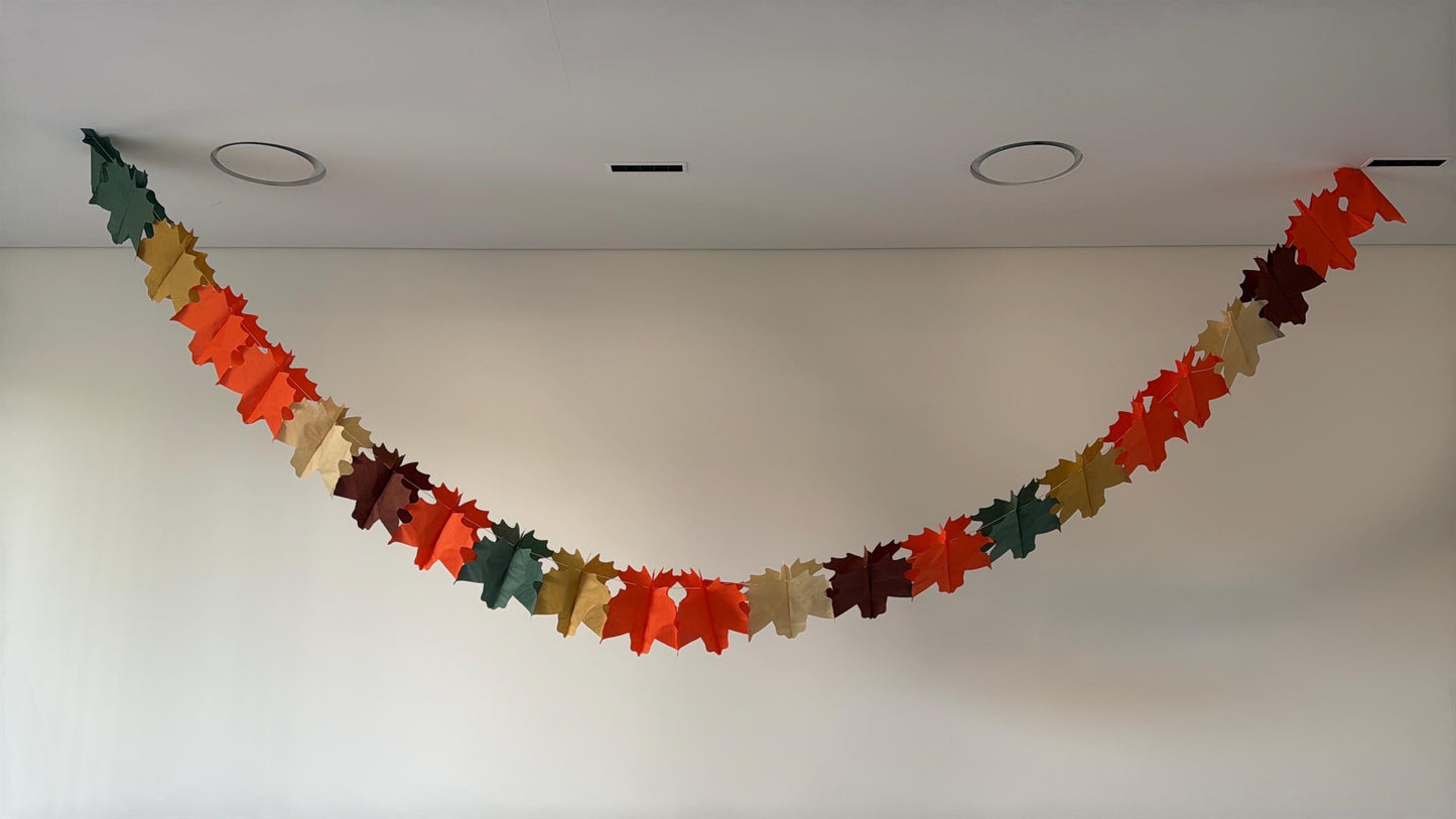 Autumn leafs tissue Paper Garland 360cm/11.8ft  birthday, baby shower photo fall Party decor