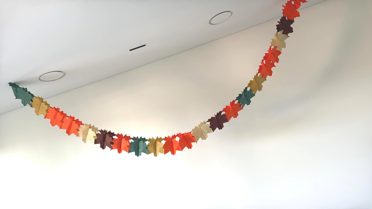 Autumn leafs tissue Paper Garland 360cm/11.8ft  birthday, baby shower photo fall Party decor