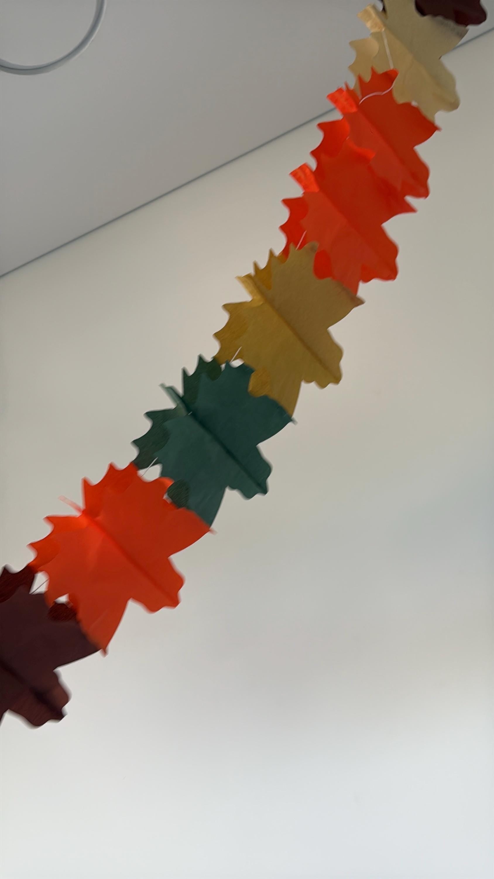Autumn leafs tissue Paper Garland 360cm/11.8ft  birthday, baby shower photo fall Party decor