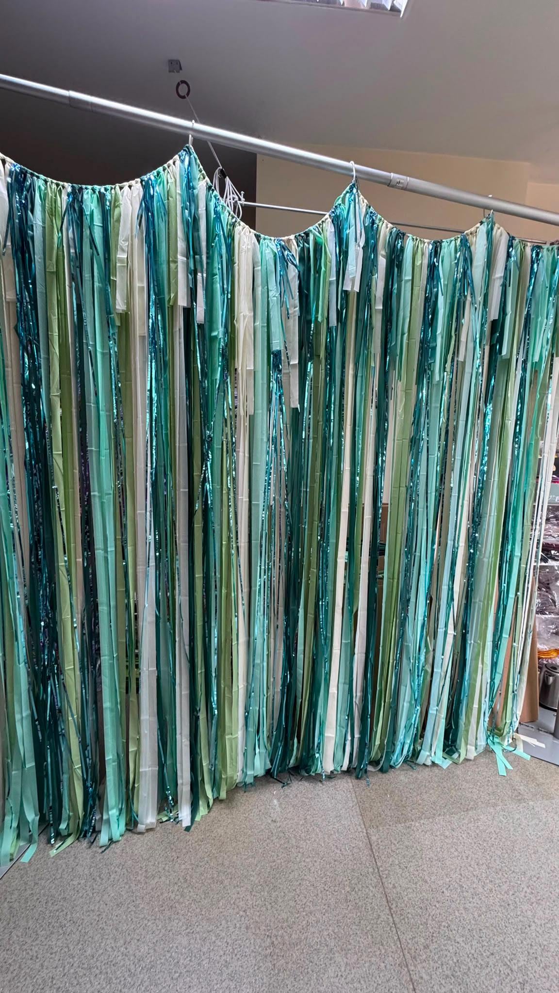 Streamer Backdrop, Fringe Backdrop, Under the Sea Party Decorations, Boy Baby Shower, Mint Green Teal Blue, Mermaid Party, Photo Backdrop