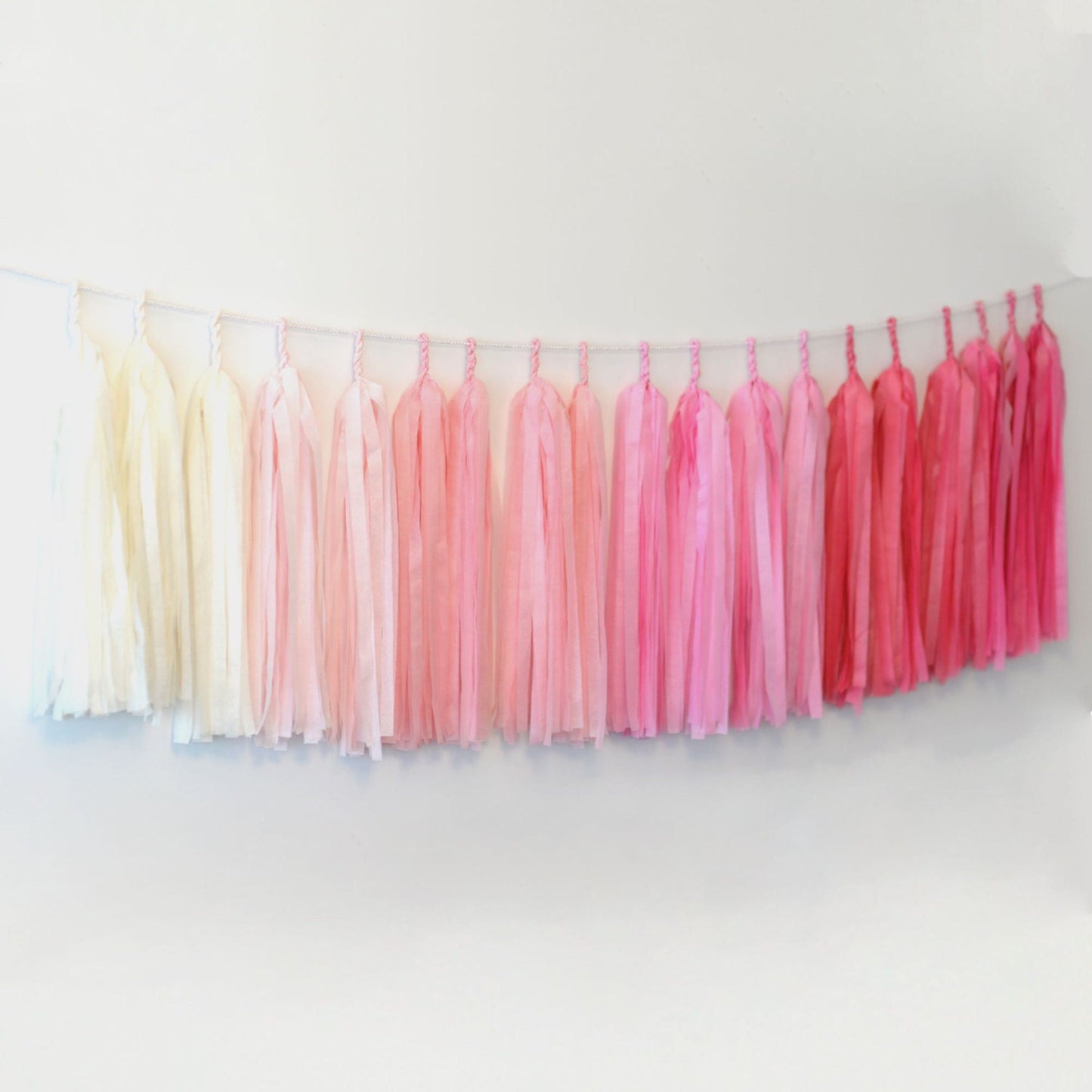 OMBRE PINK paper Tassel Garland birthday party bunting fully made  wedding decor backdrop girls 1st birthday  baby shower ideas bridal showe