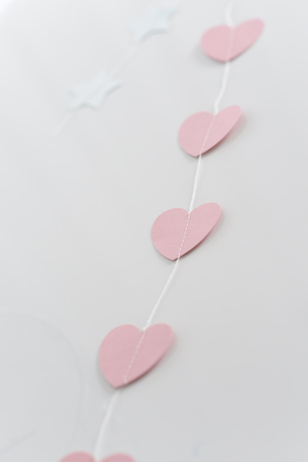 Heart Paper Garland: 2m Stitched Hanging Decoration