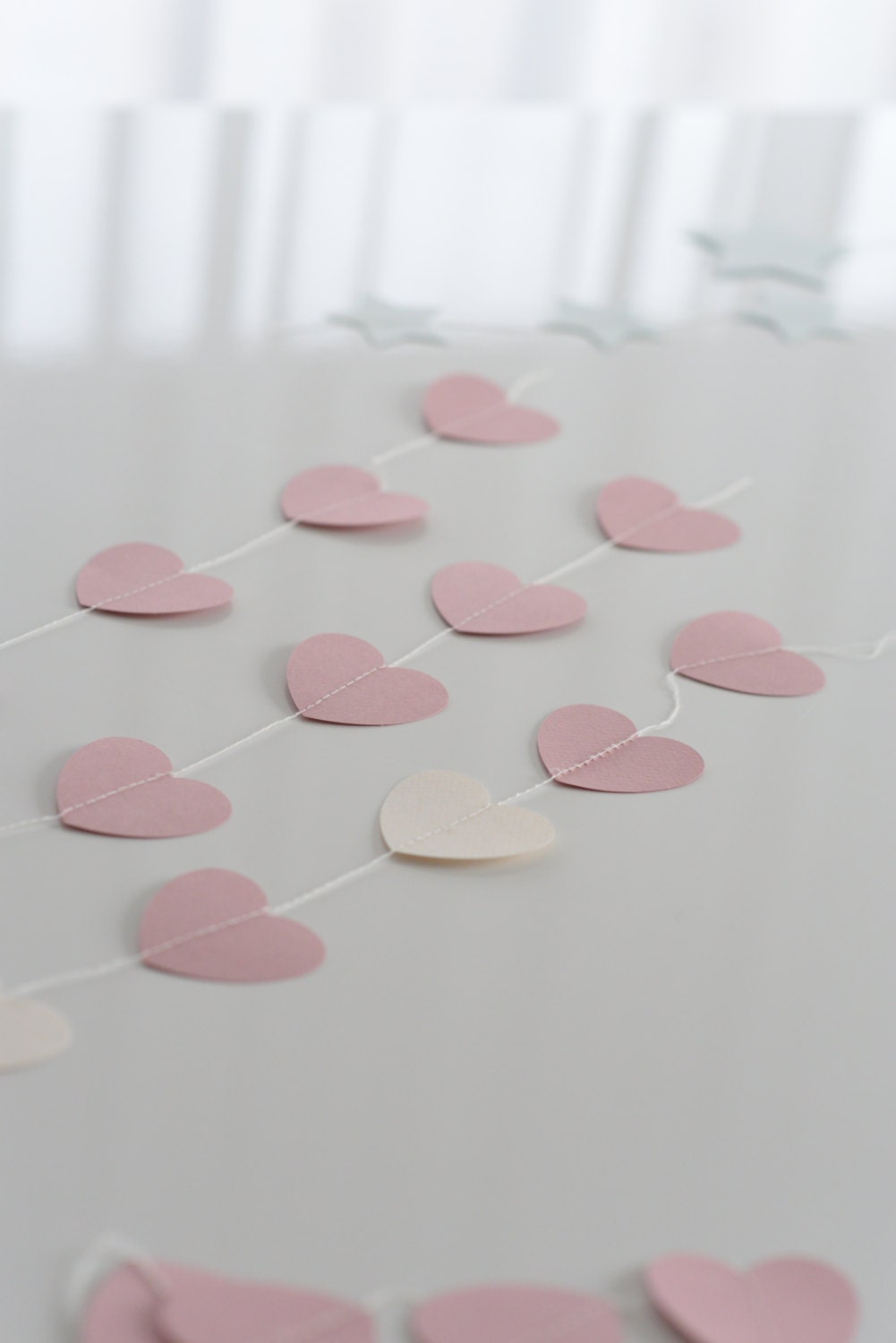 Heart Paper Garland: 2m Stitched Hanging Decoration